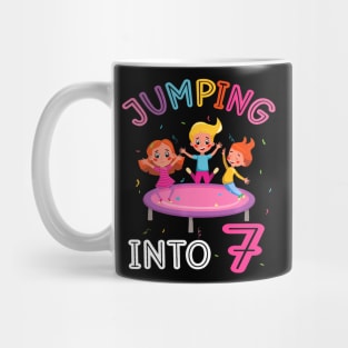 Jumping Into 7 Year Old Birthday Trampoline 7Th Party Mug